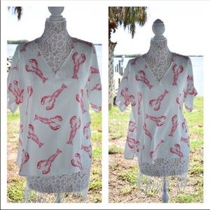 4 Pack: White with Red Lobster Top